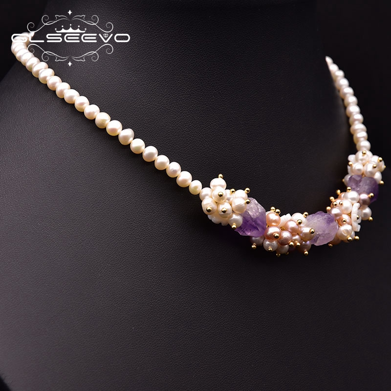 Pearl Trim Chain - GLSEEVO Doğal Tatlı Su Inci Kısa