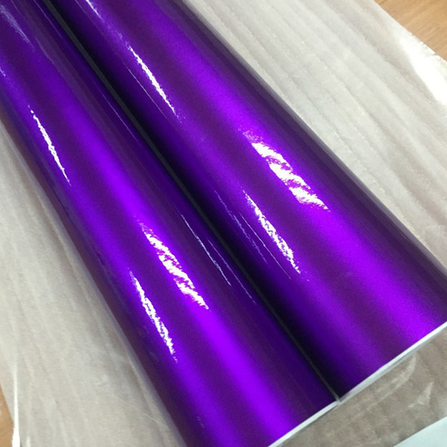 Glitter Vinyl Roll - Premium Parlak Metal Şeker Moru Vinil