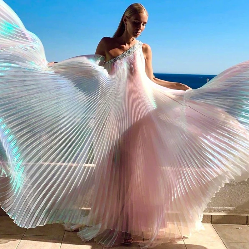 Crystal Mesh Fabric - Organ Pileli Kumaş Hayali Renk Yaratıcı