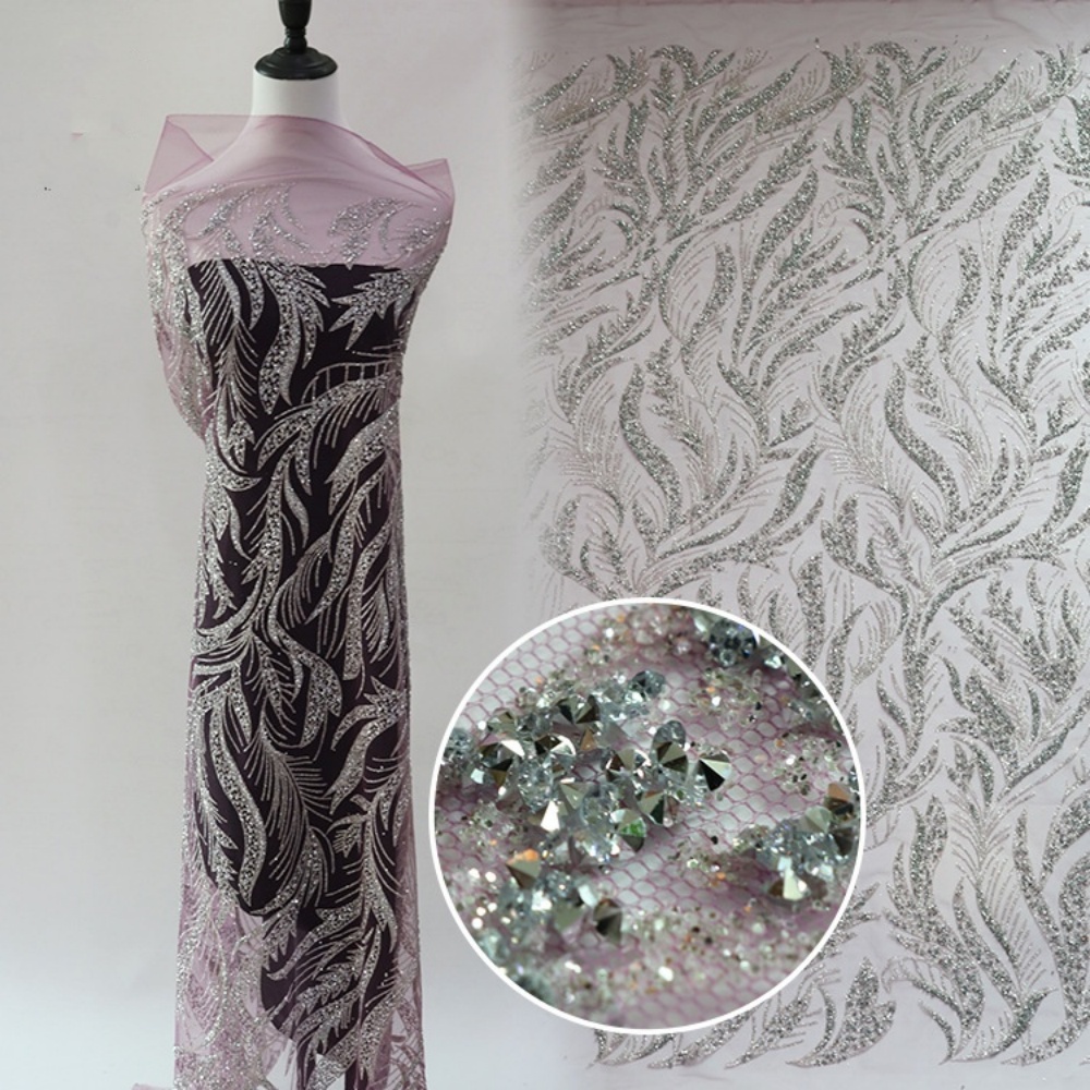 Crystal Mesh Fabric - 10 Sıcak Baskı Toz Desenli Kristal