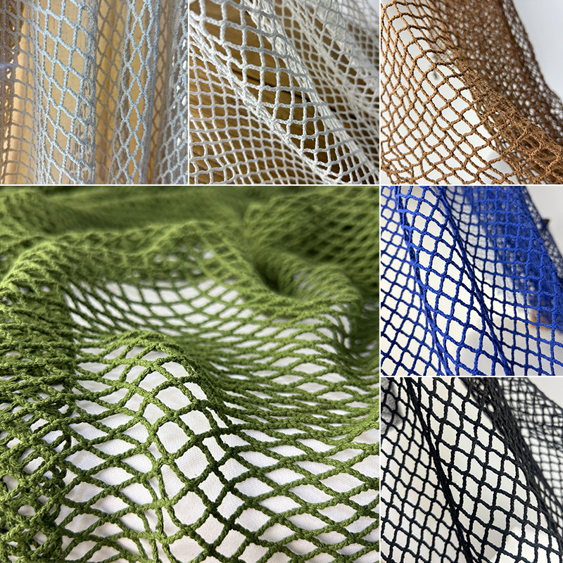 Crystal Mesh Fabric - Pamuklu Keten Balık Ağı Kumaşı Büyük
