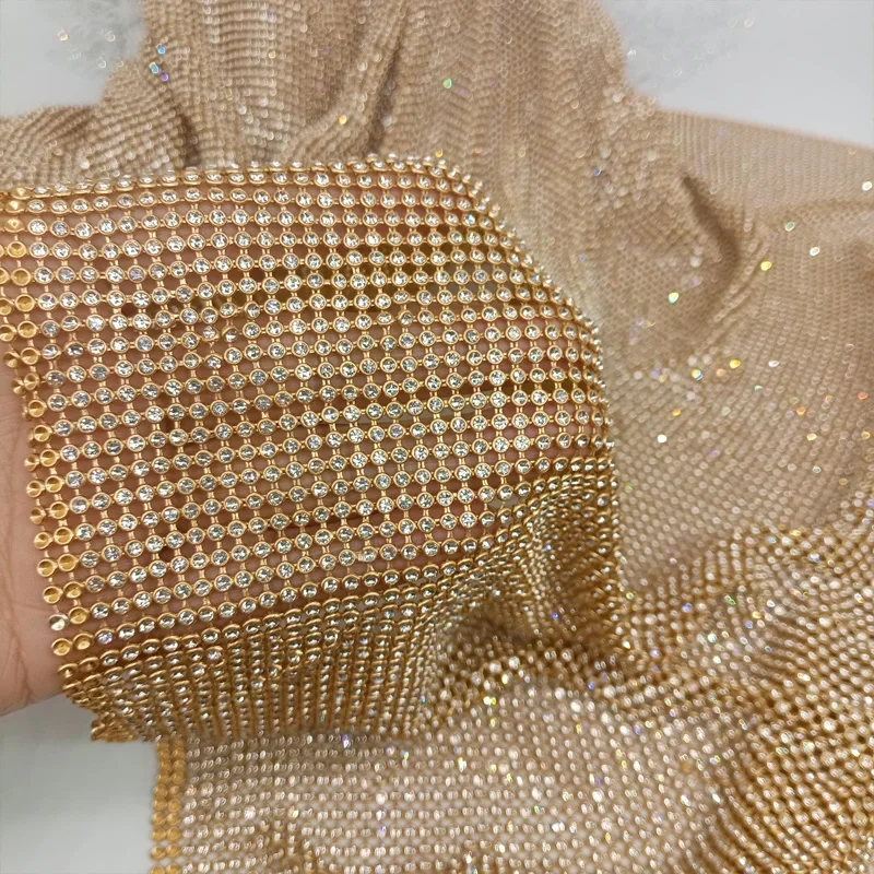 45x120 cm Sparkly Altın Taban  - Crystal Mesh Fabric incelemesi ve fiyatı