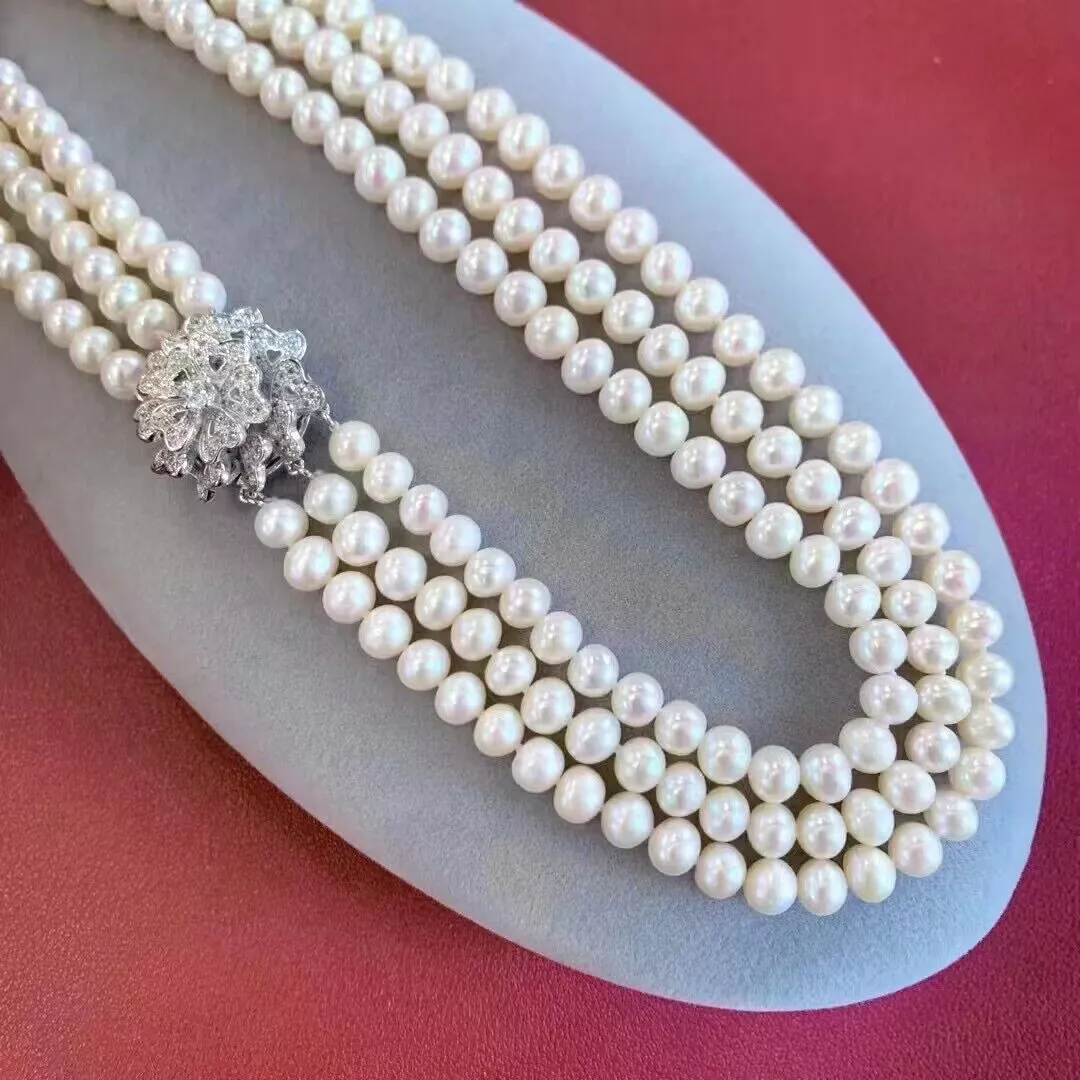 3 Telli İnci Kolye AAA 8-9mm D - Pearl Trim Chain incelemesi ve fiyatı