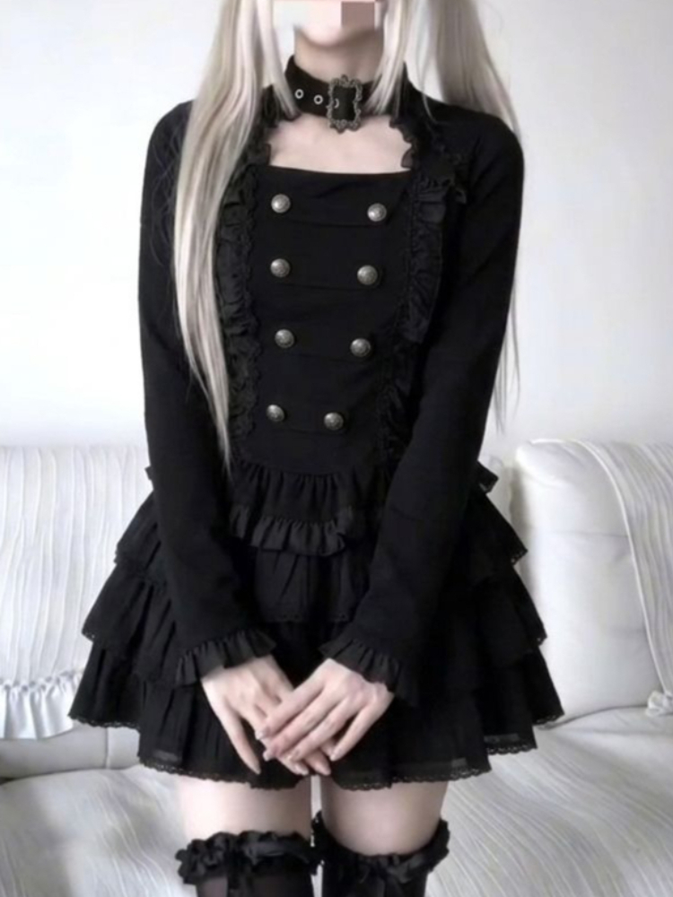 Gotik Harajuku Lolita 2 Parçal - Elastic Lace Trim incelemesi ve fiyatı
